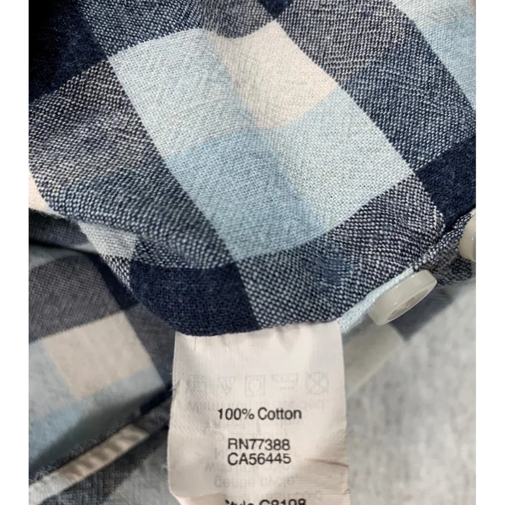 J Crew Slim Fit Homespun Long Sleeve‎ Button Down Shirt (Men's Large) Blue